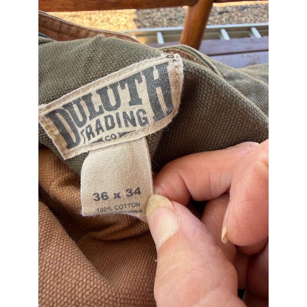 Duluth Trading Co Mens Olive Green Fire Hose Cargo Work Pants 36x34 Fits 36x32 - Picture 2 of 8